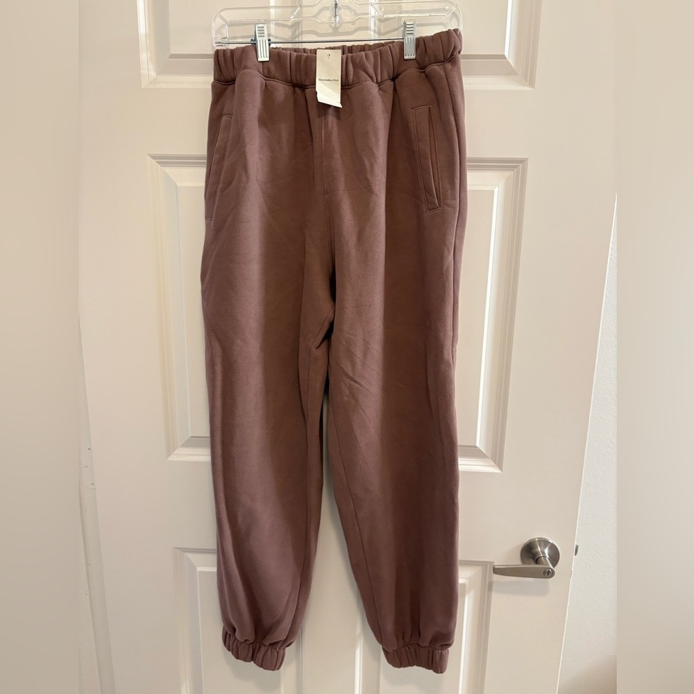 Abercrombie & Fitch Brown Track Pants with Tapered Leg